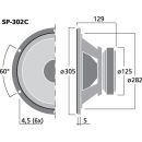 Car-Hi-Fi-Subwoofer, 150 W, 4 Ω SP-302C