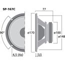 Car-Hi-Fi-Tiefmitteltöner, 50 W, 4 Ω SP-167C