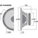 PA-Bass, 400 W, 8 Ω SP-15A/402PA