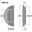 Bändchen-Hochtöner, 30 W, 8 Ω RBT-95