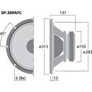 PA-Breitbandlautsprecher, 200 W, 8 Ω SP-30PATC