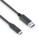 Premium USB v3.2 USB-C / USB-A Kabel – 1,00m, black