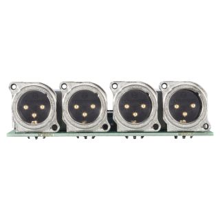 Splitter-Modul 4 x XLR B-Serie male, 3-pol , 1 HE, 3 BE, Metall-, Flachstecker 14-pol-, versilberte(r) Kontakt(e), nickelfarben, für SYS-Gehäuseserien