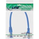 InLine Patchkabel, S/FTP (PiMf), Cat.6A, 500MHz, halogenfrei, Kupfer, blau, 0,3m