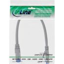 InLine® Patchkabel, S/FTP (PiMf), Cat.6A, halogenfrei, grau, 0,25m