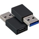 InLine USB 3.2 Gen 1 OTG Hub, USB Typ-C zu 3 Port Typ-A und 2 Port Typ-C, mit 3A Netzteil, schwarz