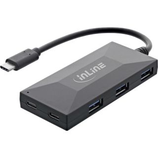 InLine USB 3.2 Gen.1 OTG Hub, USB Typ-C zu 2 Port Typ-C und 3 Port Typ-A, ohne Netzteil