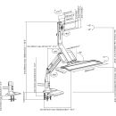 InLine® Workstation-Tischhalterung mit Lifter, beweglich, bis 81cm (32") / 9kg