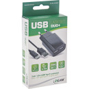 InLine USB DUO+ Ladeset, Netzteil 2-fach + USB Typ-C Kabel, Ladegerät, Stromadapter, 100-240V zu 5V/2.1A, schwarz