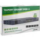 InLine PoE++ Gigabit Netzwerk Switch 16 Port, 1GBit/s, 2xSFP, 19", Metall, Lüftersteuerung, mit Display, Passwortschutz, 300W