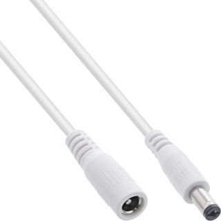 InLine® Verlängerungskabel, DC Stecker 5,5x2,1mm, weiß, 0,5m