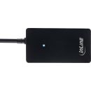 InLine® USB 2.0 Hub, 4 Port, schwarz, mit USB DC...