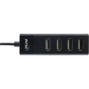 InLine® USB 2.0 Hub, 4 Port, schwarz, mit USB DC...