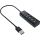 InLine® USB 2.0 Hub, 4 Port, schwarz, mit USB DC Kabel, Kabel 30cm, schmal