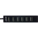 InLine USB 2.0 Hub, 7-Port, schwarz, mit 1m USB DC Kabel,...