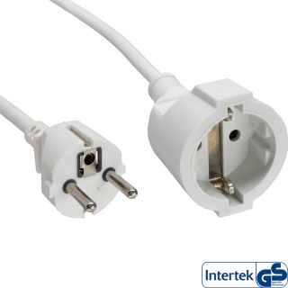 InLine Strom-Verlängerung Schutzkontakt Stecker / Buchse, weiß, 1,5m