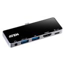 ATEN UH3238 USB-C Multiport Reise-Dockingstation mit Power-Pass-Through