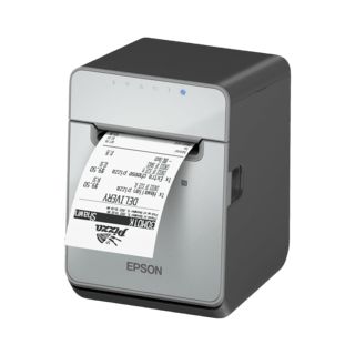 Epson TM-L100, 8 Punkte/mm (203dpi), Cutter, linerless, USB, Lightning, BT, Ethernet, schwarz