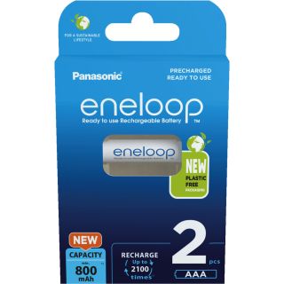 NiMH-eneloop-Micro-Akkus, 2er-Set, BK-4MCDE/2BE