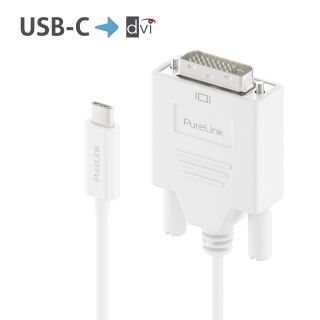 Premium Aktives 2K USB-C / DVI Kabel – 2,00m, weiß