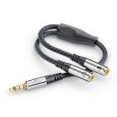 Premium Headset Audio Splitter / Y-Adapter Kabel mit...