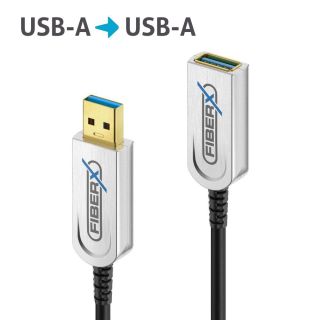 USB 3.2 Gen2 USB-A AOC Glasfaser-Verlängerungskabel - 50m