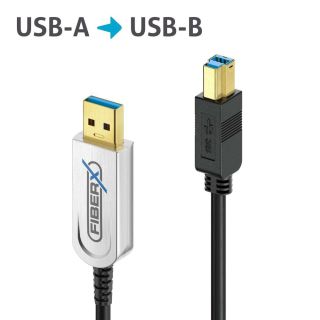 USB 3.2 USB-A / USB-B AOC Glasfaserkabel, 10.0m