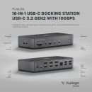 18-in-1 USB-C DisplayLink Docking Station - 1x HDMI 2.1 8K30, 2x HDMI 2.0 4K60, 1x DP 1.4 8K30, 2x DP 1.2 4K60, USB 3.2 Gen2 100W PD 10Gbps, 7x USB, 1x Ethernet