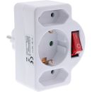 InLine® Steckdosenadapter, SK Stecker an 2xEuro+1x...