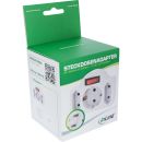 InLine® Steckdosenadapter, SK Stecker an 2xEuro+1x SK, mit Schalter, weiß