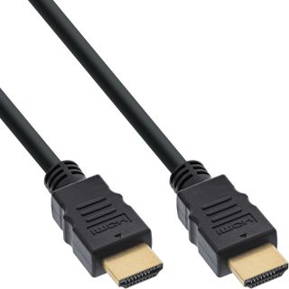 InLine® HDMI Kabel, HDMI-High Speed mit Ethernet, St/St, schwarz, 1m