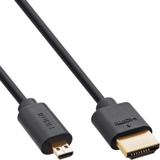 InLine® Slim Ultra High Speed HDMI Kabel, 8K4K, A St. / D St. (Micro), 1m