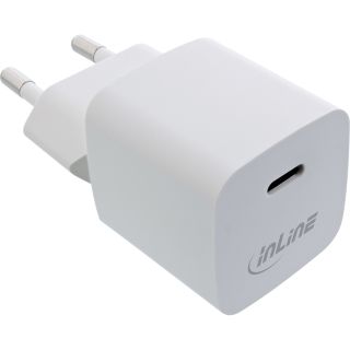 InLine® USB Netzteil, GaN Ladegerät Single USB-C, 33W, weiß