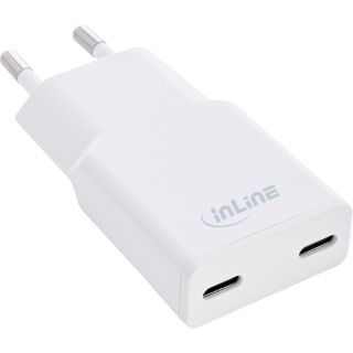 InLine® USB Netzteil Ladegerät Dual USB-C, PD, PPS, 30W, weiß