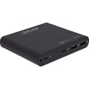 InLine® USB Netzteil, GaN Ladegerät, 4-Port, 2x USB-C + 2x USB-A, 120W, schwarz