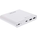 InLine® USB Netzteil, GaN Ladegerät, 4-Port, 2x USB-C + 2x USB-A, 120W, weiß