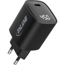 InLine® USB PD Netzteil, GaN Ladegerät, 1-Port, USB-C, 45W, mit Display