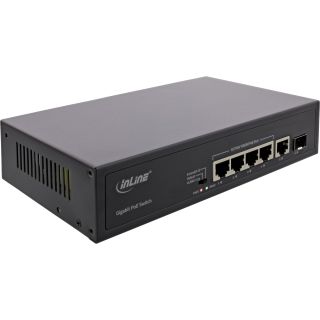 InLine® PoE+ Gigabit Netzwerk Switch 5 Port (4x PoE+), 1xSFP, 1Gb/s, Desktop