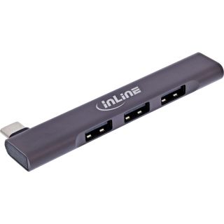 InLine® Slim USB-C Hub, 4-Port, USB 3.0 + 3x USB 2.0, schmale Bauform