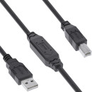 InLine® USB 2.0 Aktiv-Kabel, USB-A Stecker zu USB-B...