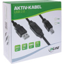 InLine® USB 2.0 Aktiv-Kabel, USB-A Stecker zu USB-B Stecker, 7,5m