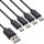 InLine® USB 4in1 Y-Ladekabel, 1x USB-A Stecker an 4x USB-C Stecker, schwarz 1m