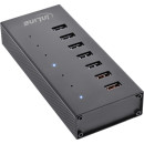 InLine® USB 3.0 Hub, 7 Port, Aluminiumgehäuse,...