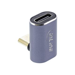 InLine® USB4 Adapter, USB-C Stecker/Buchse oben/unten gewinkelt, Aluminium