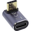 InLine® USB4 Adapter, USB-C Stecker/Buchse oben/unten gewinkelt, Aluminium