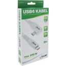 InLine® USB4 Kabel, USB-C, einseitig gewinkelt, PD 240W, 8K60Hz, TPE, weiß, 2m