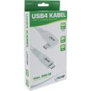 InLine® USB4 Kabel, USB-C, einseitig gewinkelt, PD 240W, 8K60Hz, TPE, weiß, 2m