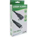 InLine® USB4 Kabel, USB-C einseitig gewinkelt, PD 240W 8K60Hz, TPE schwarz, 0,5m