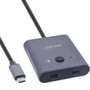 InLine® USB-C Switch, bidirektionaler Umschalter, 10Gb/s, 100W