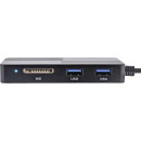 InLine® USB 3.2 Multi Cardreader Hub, SD/TF/MS/XD/CF, 3-Port USB-A, Dual